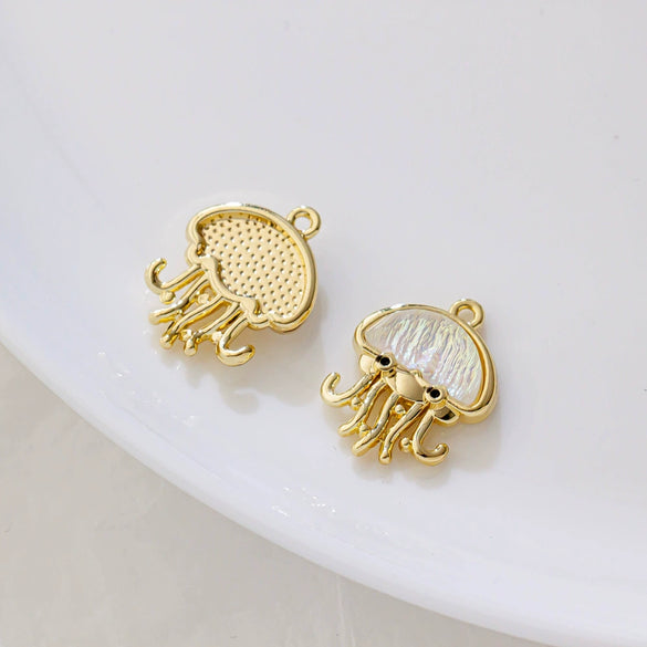 Alloy Animals Jellyfish Pendant Diy Jewelry Electroplated Accessories