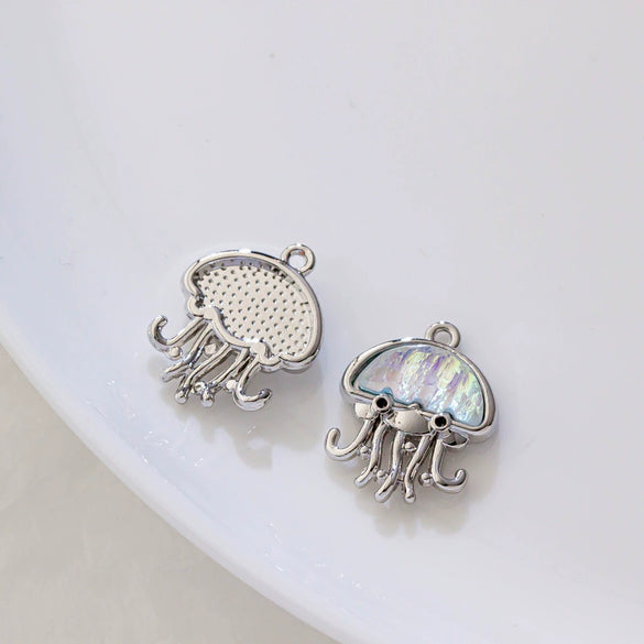 Alloy Animals Jellyfish Pendant Diy Jewelry Electroplated Accessories