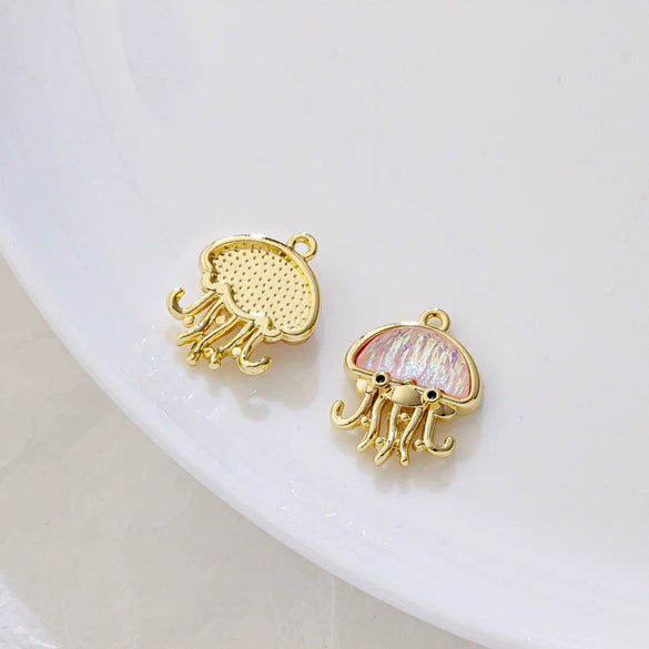Alloy Animals Jellyfish Pendant Diy Jewelry Electroplated Accessories