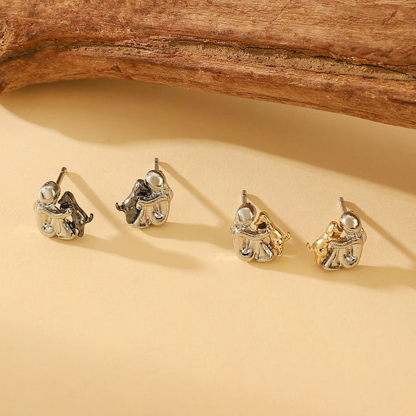 Alloy Animals Pattern Electroplated Women's Earrings With Little Bear Pig And Other Small Animals Design