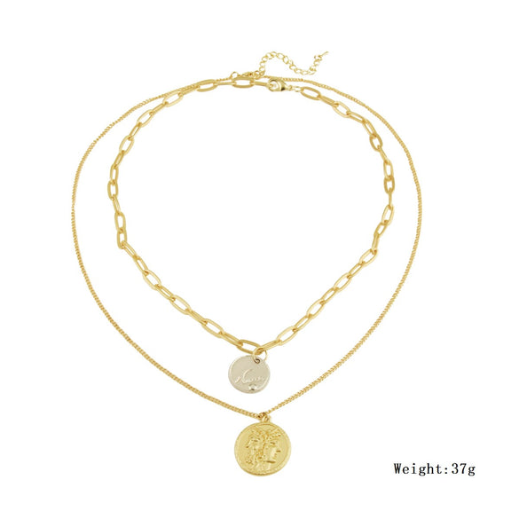 Alloy Animals Style Double Shell Necklace With Electroplating Process