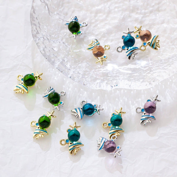 Alloy Animals Style Three Dimensional Bubble Blowing Fish Pendant Electroplated Jewelry Accessories