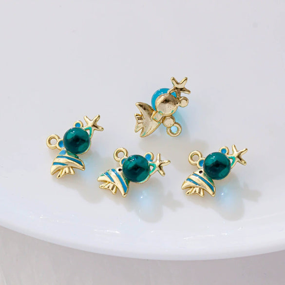 Alloy Animals Style Three Dimensional Bubble Blowing Fish Pendant Electroplated Jewelry Accessories