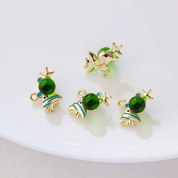 Alloy Animals Style Three Dimensional Bubble Blowing Fish Pendant Electroplated Jewelry Accessories