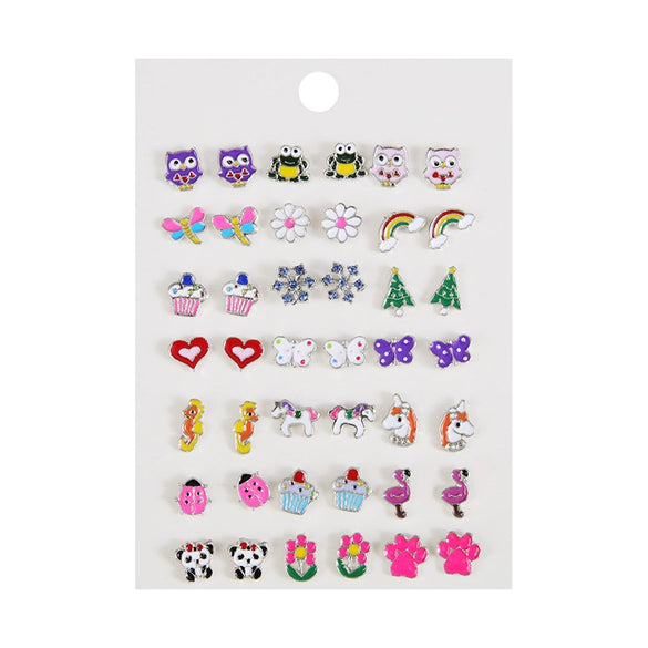 Alloy Animals Zodiac Dripping Oil Earrings Set For Women