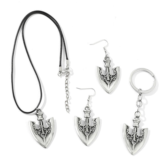 Alloy Animation Peripheral Necklace With Punk Style Geometric Pendant And Electroplating Treatment Leather Rope Chain