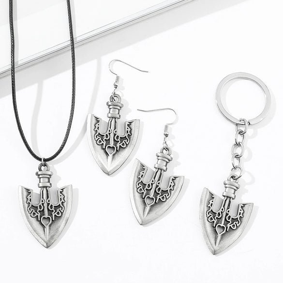 Alloy Animation Peripheral Necklace With Punk Style Geometric Pendant And Electroplating Treatment Leather Rope Chain