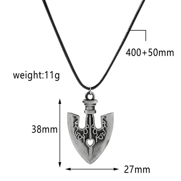 Alloy Animation Peripheral Necklace With Punk Style Geometric Pendant And Electroplating Treatment Leather Rope Chain