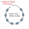 Alloy Anklet For Women Simple Retro Geometric Style With Turquoise
