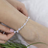 Alloy Anklet For Women With Geometric Pattern And Inlaid Artificial And Semiprecious Stones Retro Style