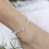 Alloy Anklet For Women With Geometric Pattern And Inlaid Artificial And Semiprecious Stones Retro Style
