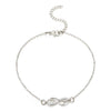 Alloy Anklet For Women With Retro Infinite Symbol And Letters Numbers Text Pattern Inlaid With Artificial Gemstone And Semiprecious Stone