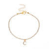 Alloy Anklet With Letters Numbers Text Pattern And Artificial Gemstones Semiprecious Stones Inlay For Women
