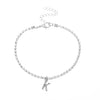 Alloy Anklet With Letters Numbers Text Pattern And Artificial Gemstones Semiprecious Stones Inlay For Women