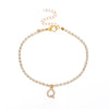 Alloy Anklet With Letters Numbers Text Pattern And Artificial Gemstones Semiprecious Stones Inlay For Women