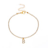 Alloy Anklet With Letters Numbers Text Pattern And Artificial Gemstones Semiprecious Stones Inlay For Women