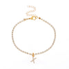 Alloy Anklet With Letters Numbers Text Pattern And Artificial Gemstones Semiprecious Stones Inlay For Women