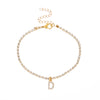 Alloy Anklet With Letters Numbers Text Pattern And Artificial Gemstones Semiprecious Stones Inlay For Women