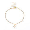 Alloy Anklet With Letters Numbers Text Pattern And Artificial Gemstones Semiprecious Stones Inlay For Women