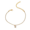 Alloy Anklet With Letters Numbers Text Pattern And Artificial Gemstones Semiprecious Stones Inlay For Women
