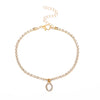 Alloy Anklet With Letters Numbers Text Pattern And Artificial Gemstones Semiprecious Stones Inlay For Women