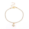 Alloy Anklet With Letters Numbers Text Pattern And Artificial Gemstones Semiprecious Stones Inlay For Women