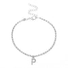 Alloy Anklet With Letters Numbers Text Pattern And Artificial Gemstones Semiprecious Stones Inlay For Women