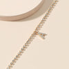 Alloy Anklet With Letters Numbers Text Pattern And Artificial Gemstones Semiprecious Stones Inlay For Women