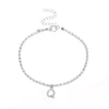 Alloy Anklet With Letters Numbers Text Pattern And Artificial Gemstones Semiprecious Stones Inlay For Women
