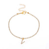 Alloy Anklet With Letters Numbers Text Pattern And Artificial Gemstones Semiprecious Stones Inlay For Women