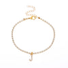 Alloy Anklet With Letters Numbers Text Pattern And Artificial Gemstones Semiprecious Stones Inlay For Women