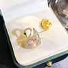 Alloy Antiglare Flower Swan Brooch For Women With Electroplating
