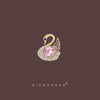 Alloy Antiglare Flower Swan Brooch For Women With Electroplating