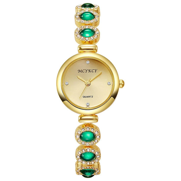 Alloy Antique Retro Round Dial Golden Bracelet For Female