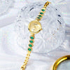 Alloy Antique Retro Round Dial Golden Bracelet For Female