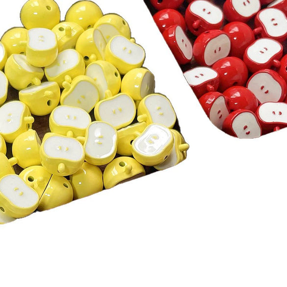 Alloy Apple Loose Beads Baking Paint Diy Bracelet Necklace Beading Material