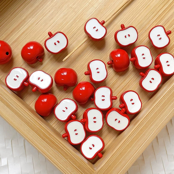 Alloy Apple Loose Beads Baking Paint Diy Bracelet Necklace Beading Material