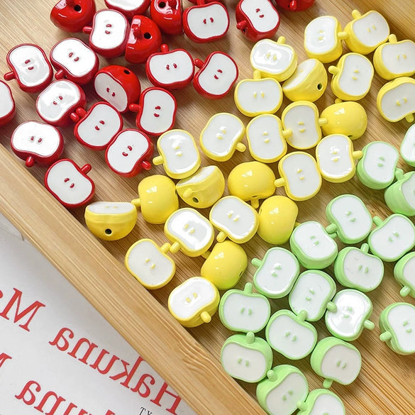 Alloy Apple Loose Beads Baking Paint Diy Bracelet Necklace Beading Material