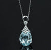 Alloy Aquamarine Drop Shape Pendant Jewelry With Electroplating Treatment