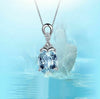Alloy Aquamarine Drop Shape Pendant Jewelry With Electroplating Treatment