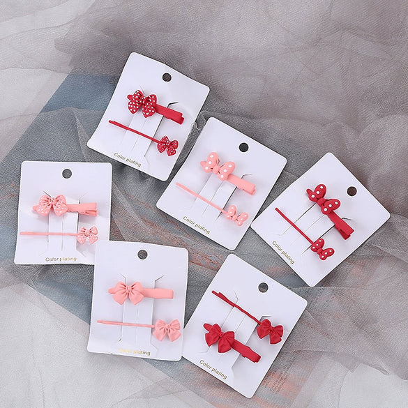 Alloy Baking Paint Polka Dot Hairpin Set For Women