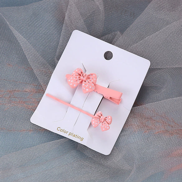Alloy Baking Paint Polka Dot Hairpin Set For Women