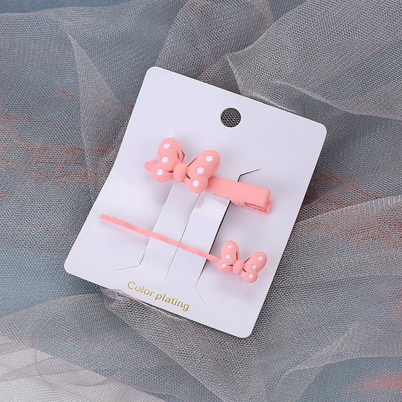 Alloy Baking Paint Polka Dot Hairpin Set For Women