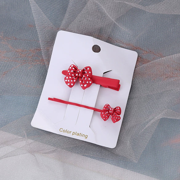 Alloy Baking Paint Polka Dot Hairpin Set For Women