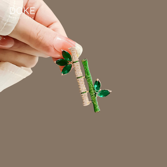 Alloy Bamboo And Flower Styling Electroplating Brooch For Women And Men As Luxury Elegant Sweater Suit Accessories Gift