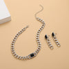 Alloy Bamboo Chain Hiphop Punk Women's Necklace Earrings Set Electroplated
