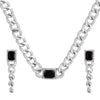 Alloy Bamboo Chain Hiphop Punk Women's Necklace Earrings Set Electroplated