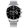 Alloy Band And Case Men's Casual Business Round Dial Scale Quartz Watch