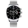 Alloy Band And Case Men's Casual Business Round Dial Scale Quartz Watch