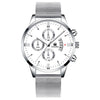Alloy Band And Case Men's Casual Business Round Dial Scale Quartz Watch